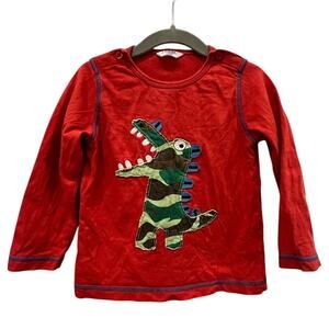 Mini Boden Long Sleeve Dinosaur Appliqué Shirt Size 18-24 months